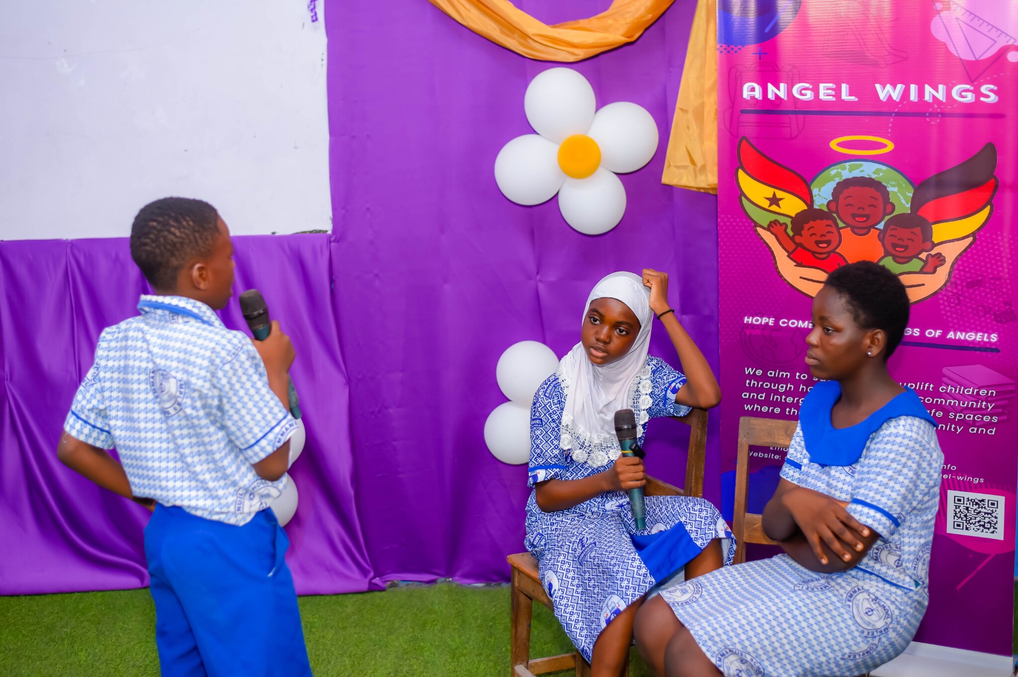 Children sharing their ideas during the Angel Wings programme